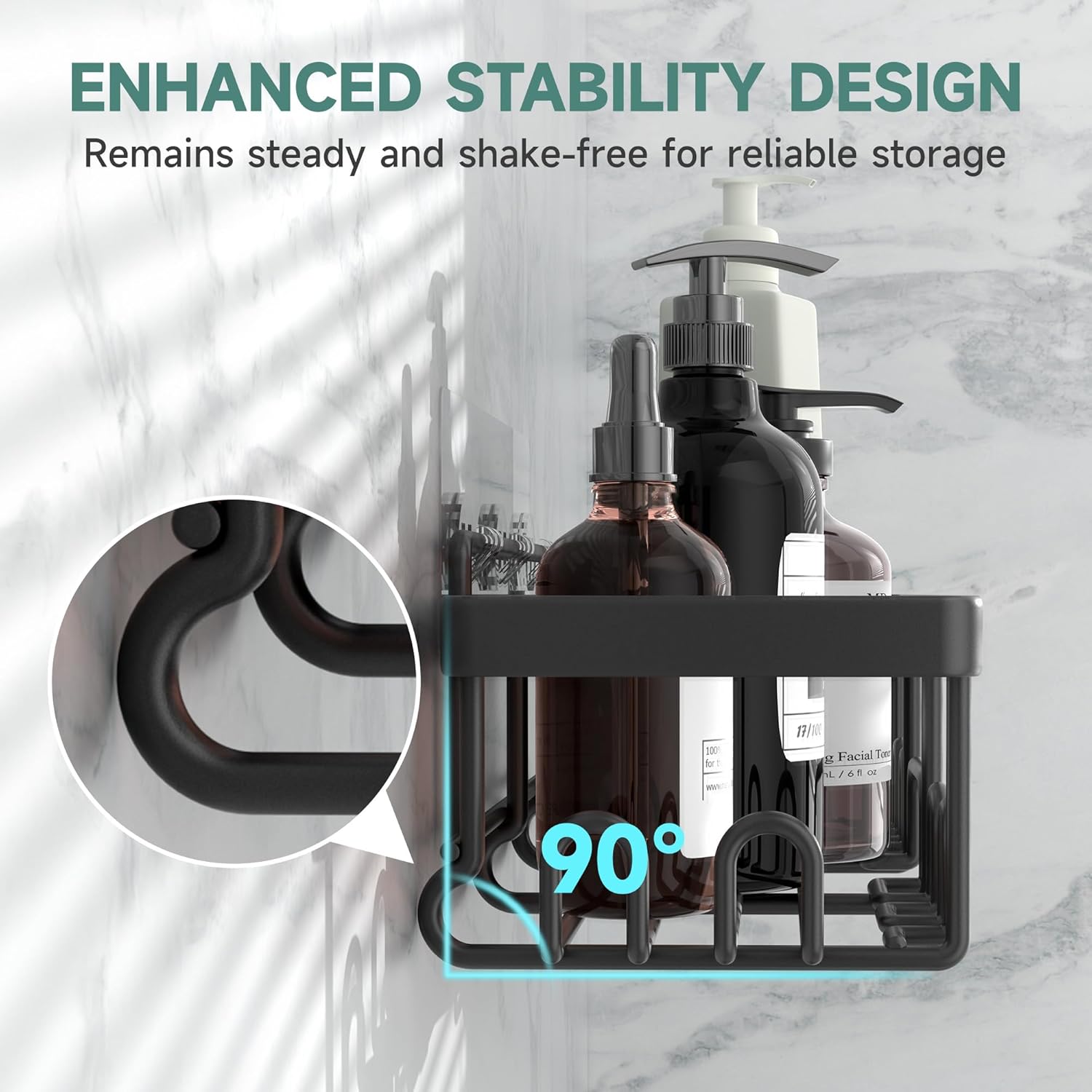 Veken 6-Pack Stainless Steel Shower Caddy Set