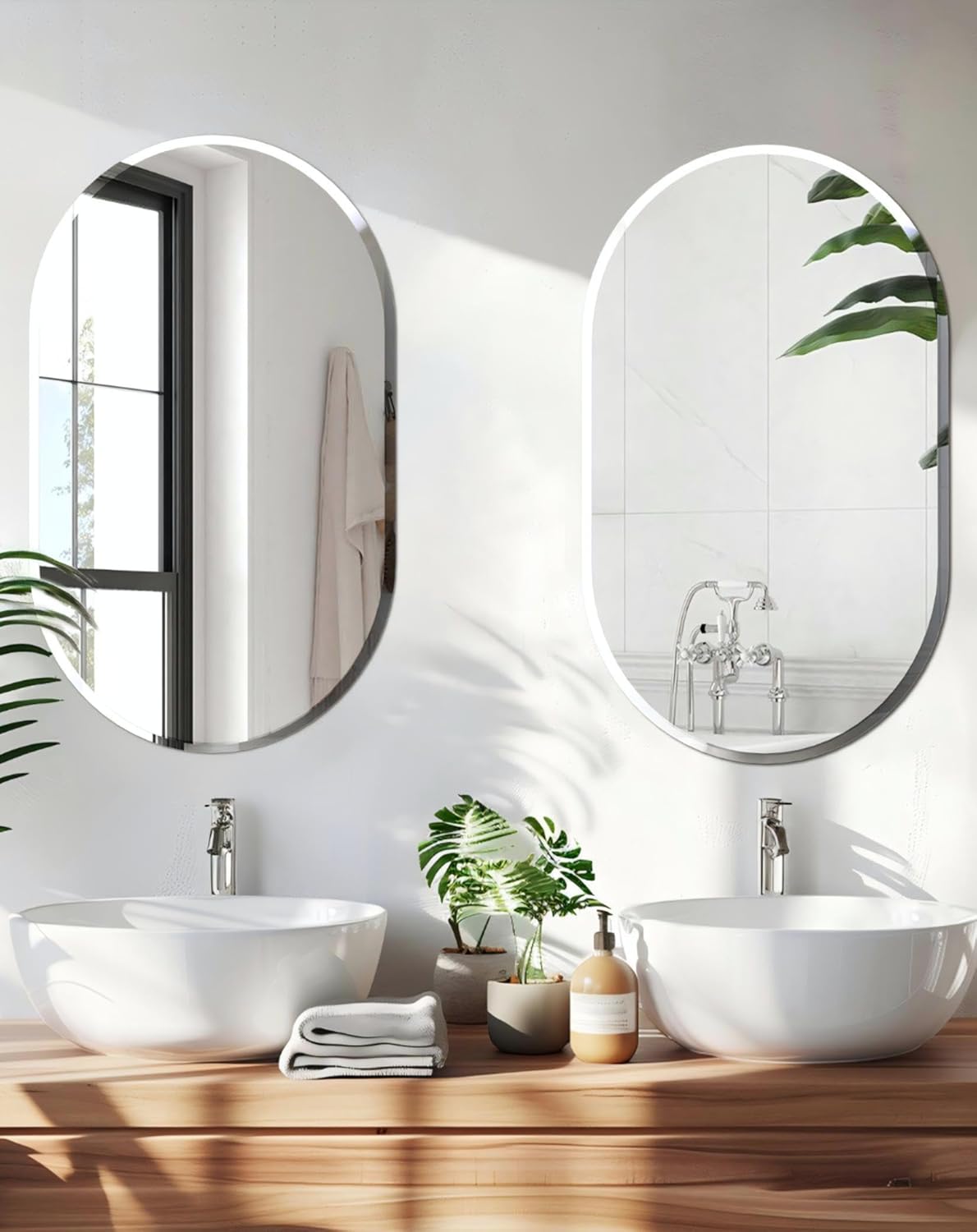 Artloge Frameless Oblong Wall Mirror 40x20 Inch