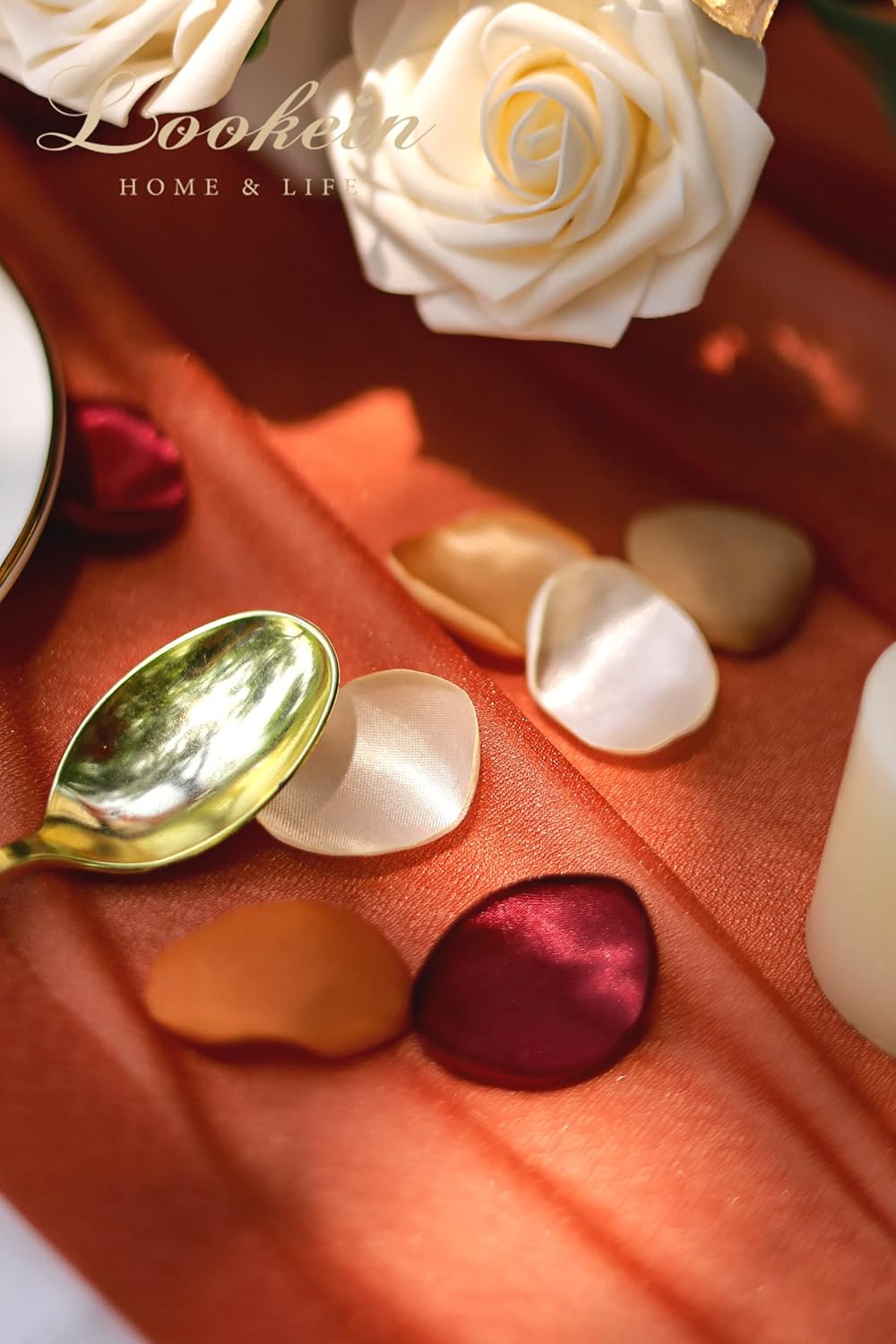 Lookein 300pcs Satin Rose Petals for Wedding Decorations