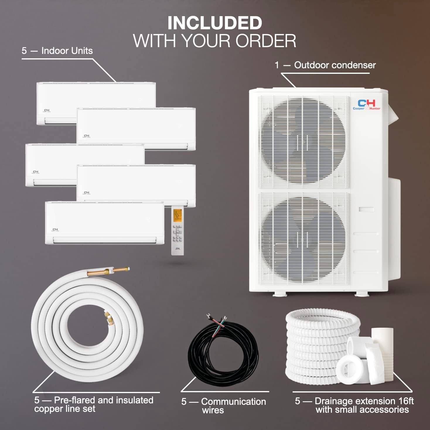 Cooper Hunter Olivia Series Five Zone Mini Split AC System