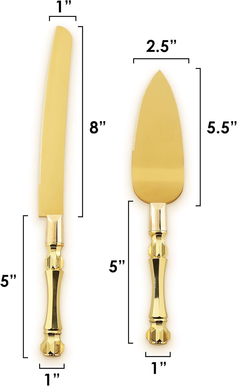 Homi Styles Gold Elegant Cake Knife and Server Set