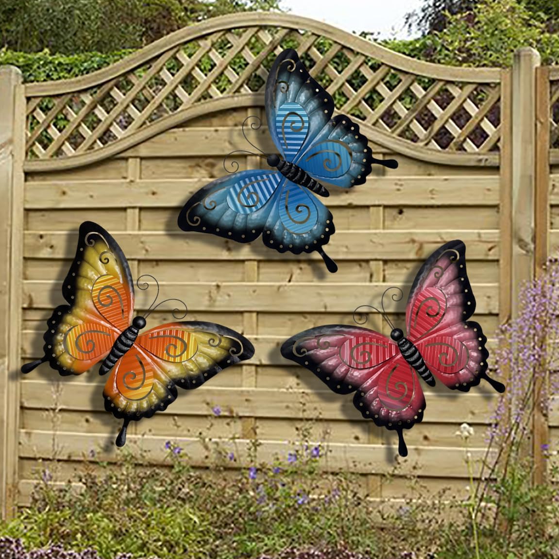 ABELOTS Metal Butterfly Wall Decor 3 Pack