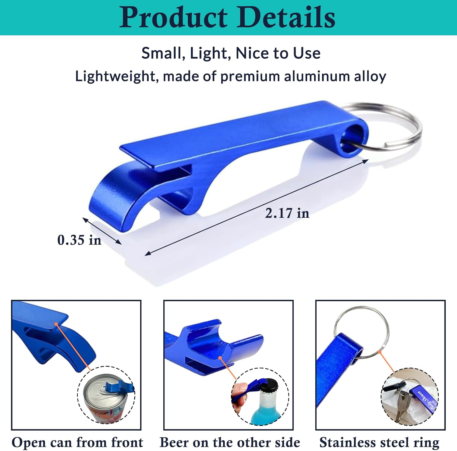 Personalized 100pcs Bottle Opener Keychain Set