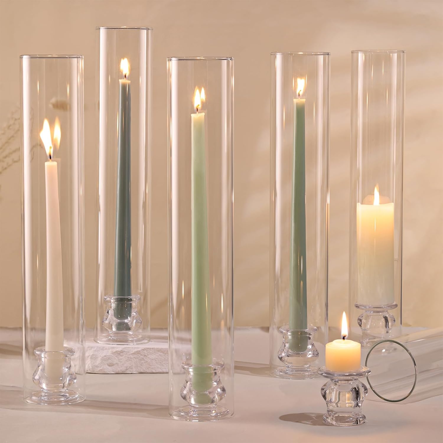 Volens Hurricane Glass Candle Holders Set of 6