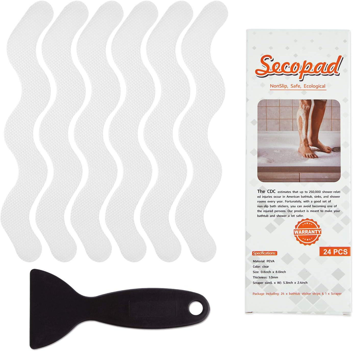 USA Patented Anti-Slip Shower Stickers 24 PCS Set