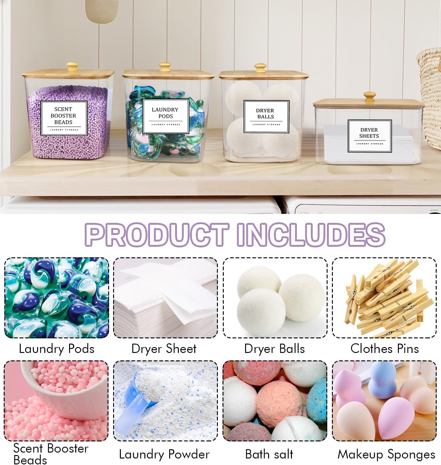 HomePekite 31 Pack Laundry Pods Container