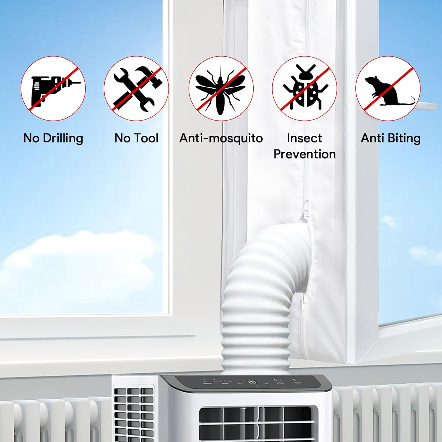 Gruntbear Portable AC Window Seal Kit 500CM