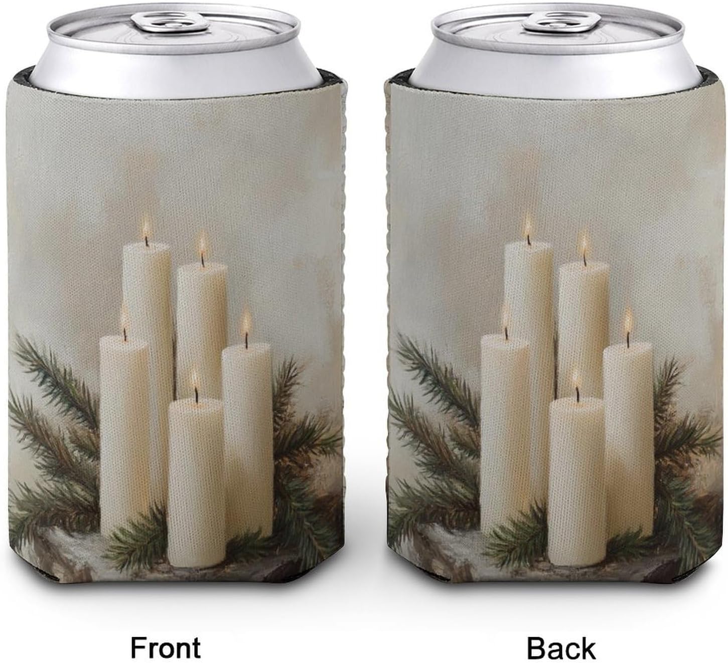 Vintage Cream Candle Beer Can Cooler Sleeve