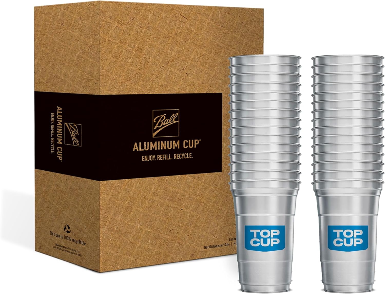 Top Cup by Ball 20 Ounce Reusable Aluminum Party Cups 30 Count