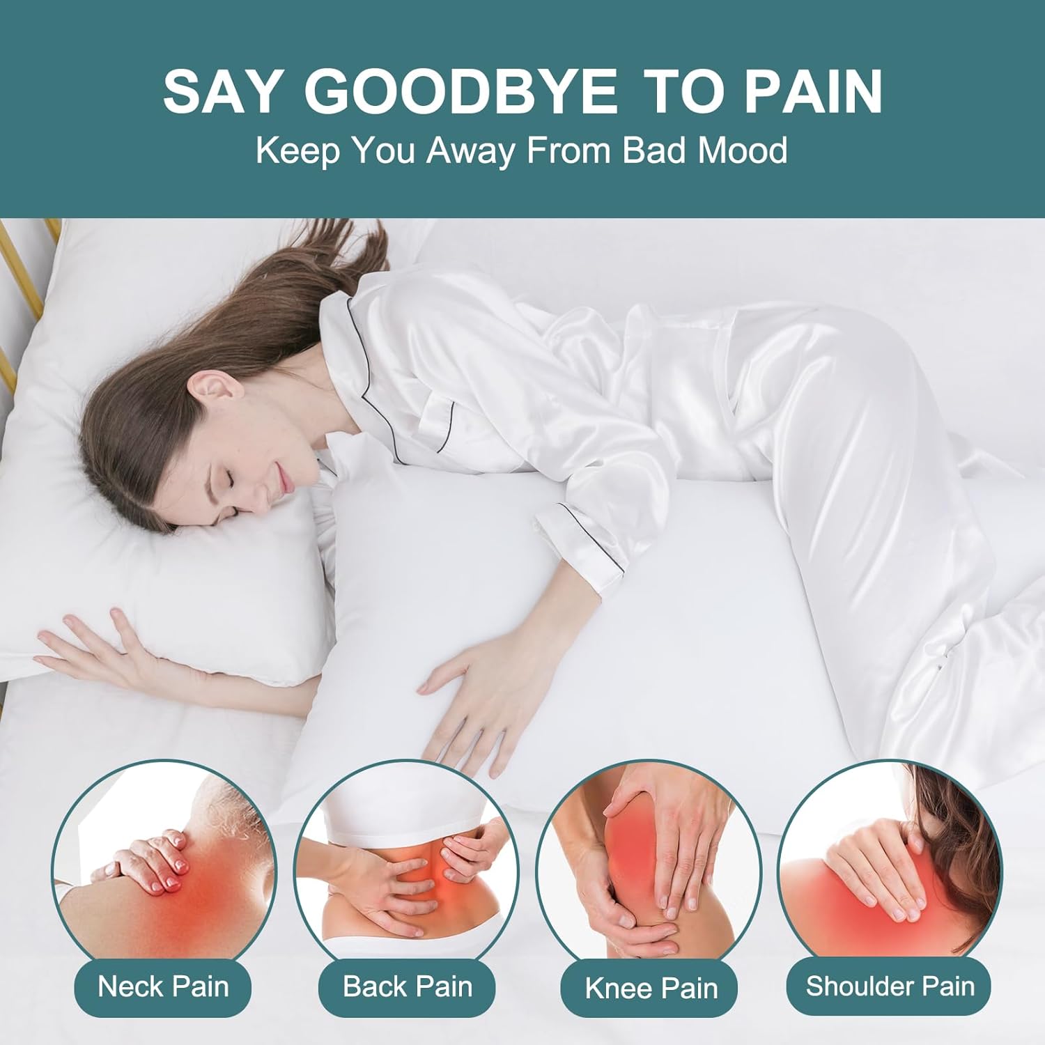 DOWNCOOL Large Body Pillow Insert - Breathable Full Body Pillow for Side Sleepers