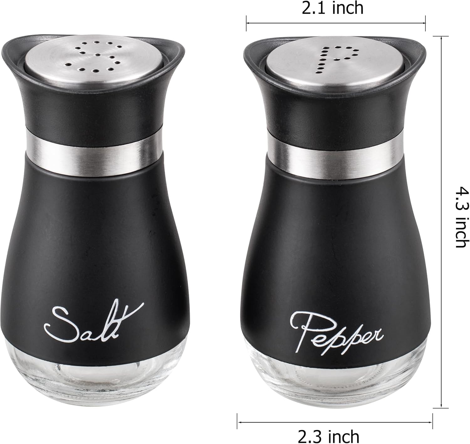 Lonffery Salt and Pepper Shakers Set of 2 Black