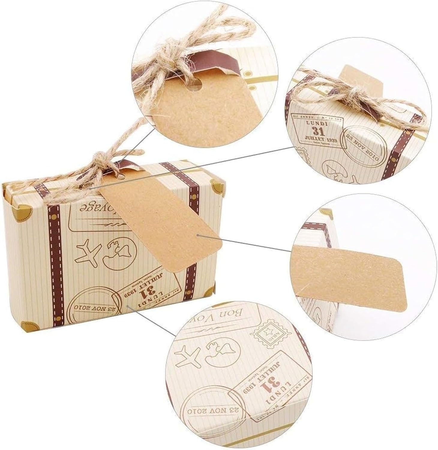 VGOODALL 50PCS Mini Suitcase Party Favor Box