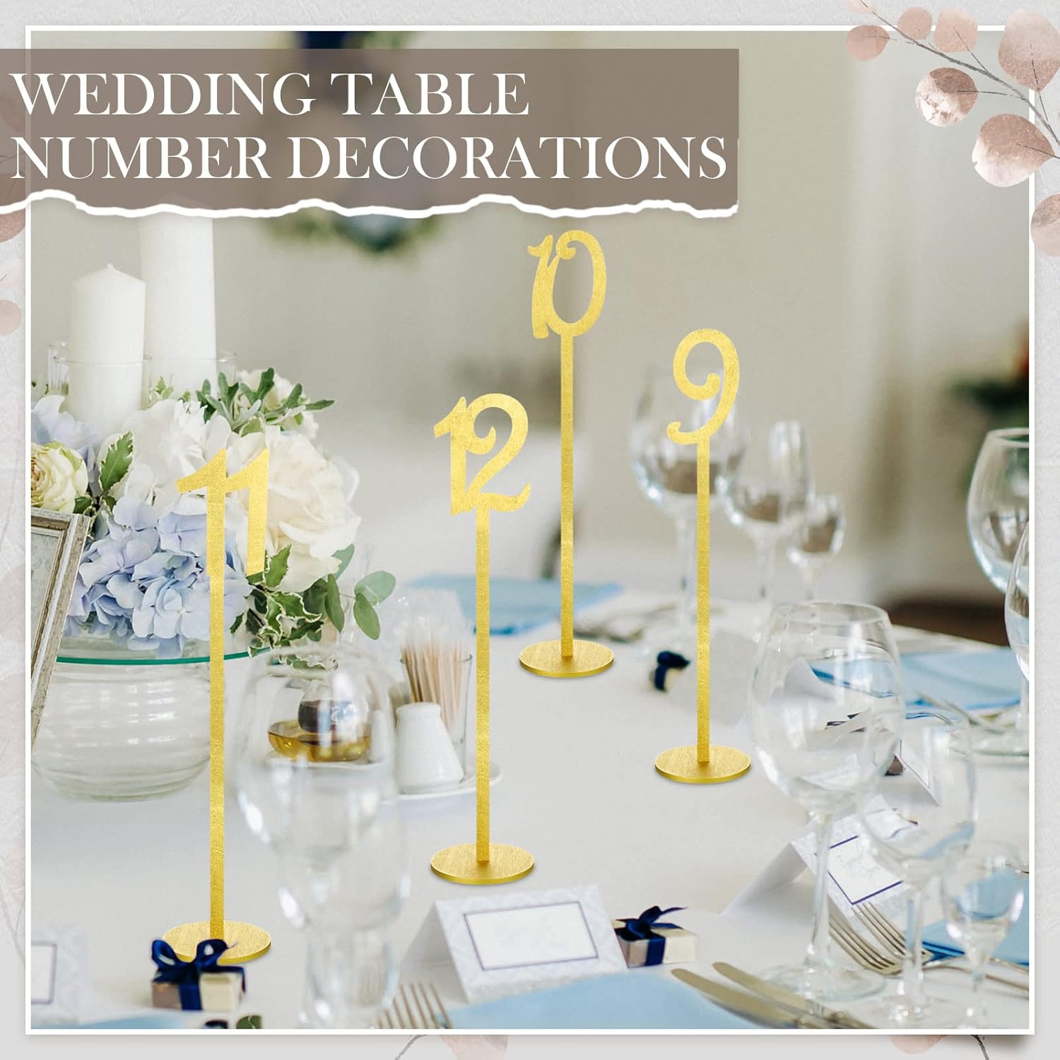 20 Pcs Wood Wedding Table Numbers 1-20 with Holder Base