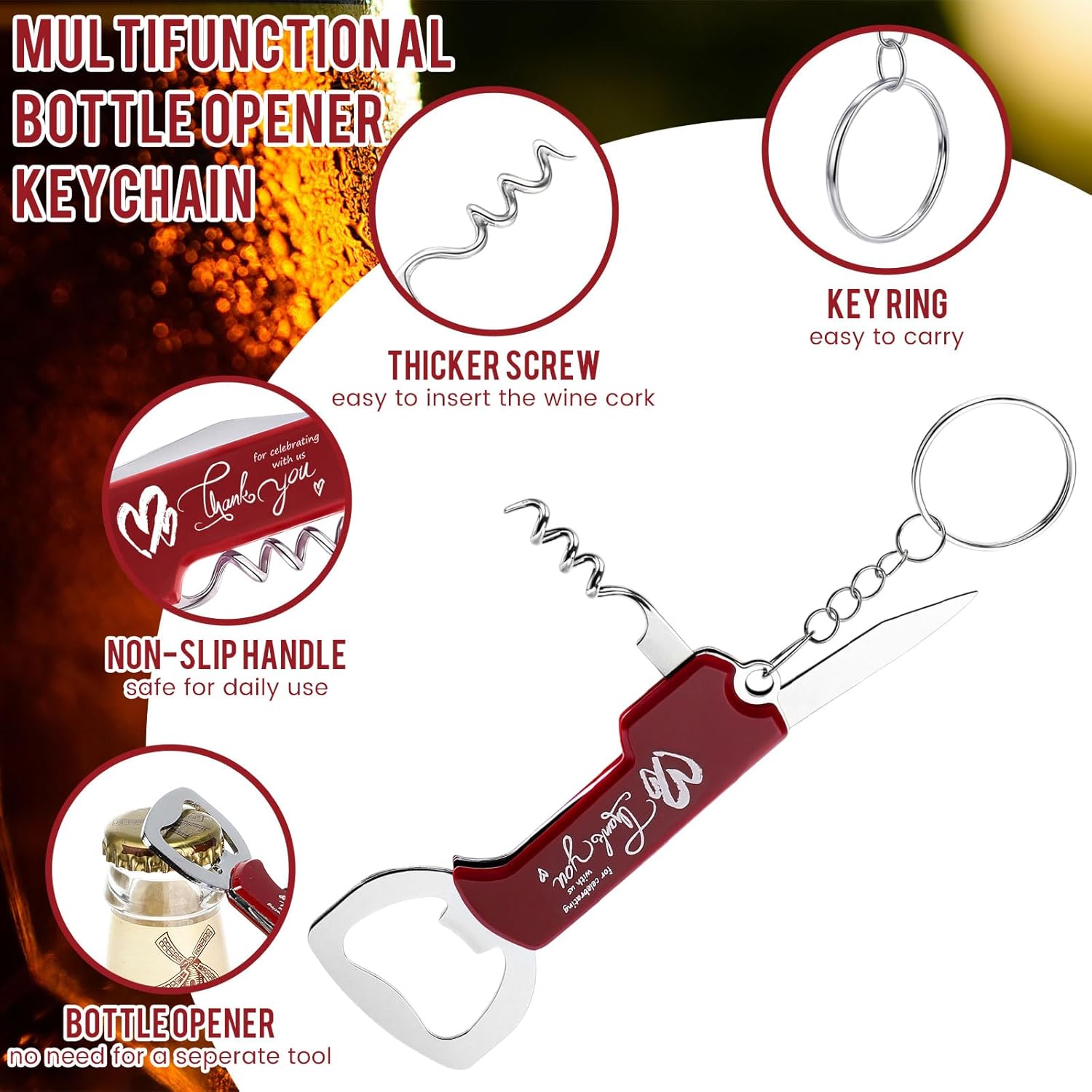Vesici 24 Piece Wedding Favors with Bottle Openers and Keychains