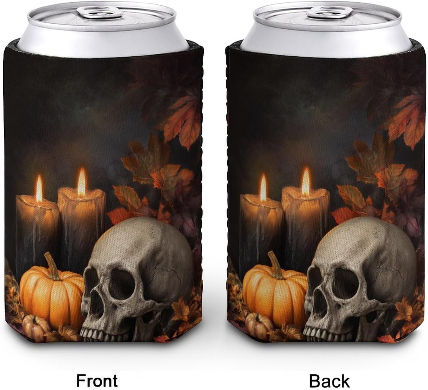Halloween Skull Can Cooler Sleeve for Beer and Candles