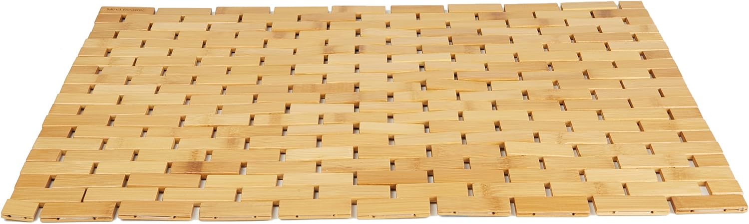 Mind Reader Bamboo Roll-Up Bath Mat
