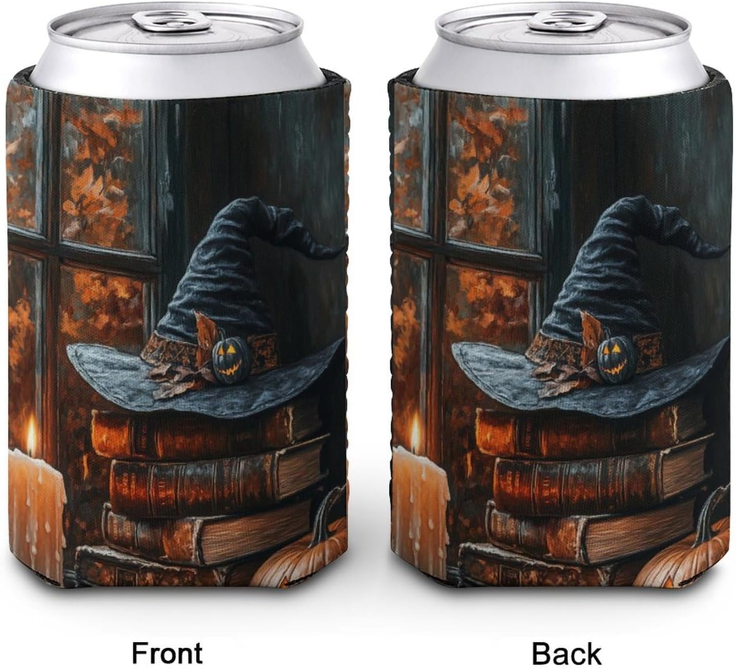 Beer Can Cooler Sleeve Halloween Witchs Hat Cover