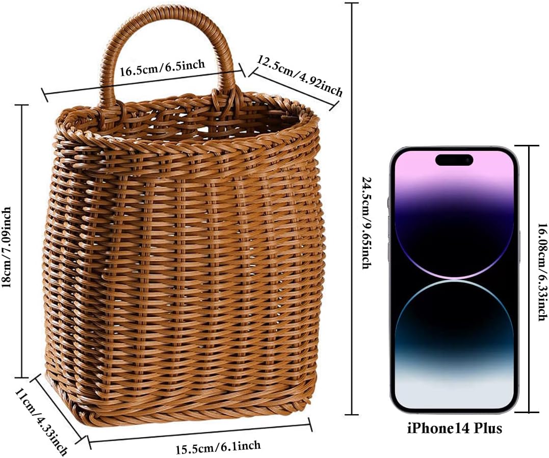 Hanging Woven Storage Basket Large Portable Wall Mount