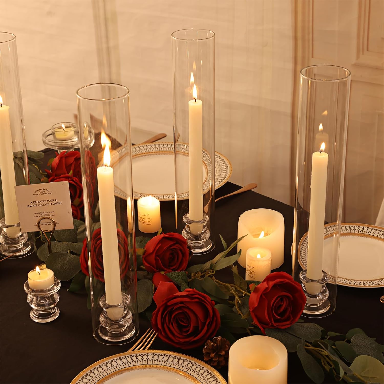 Volens Hurricane Glass Candle Holders Set of 6