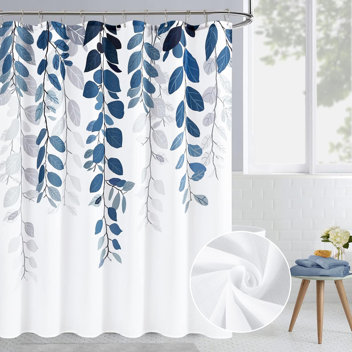 BOODII Blue Eucalyptus Shower Curtain 72x72
