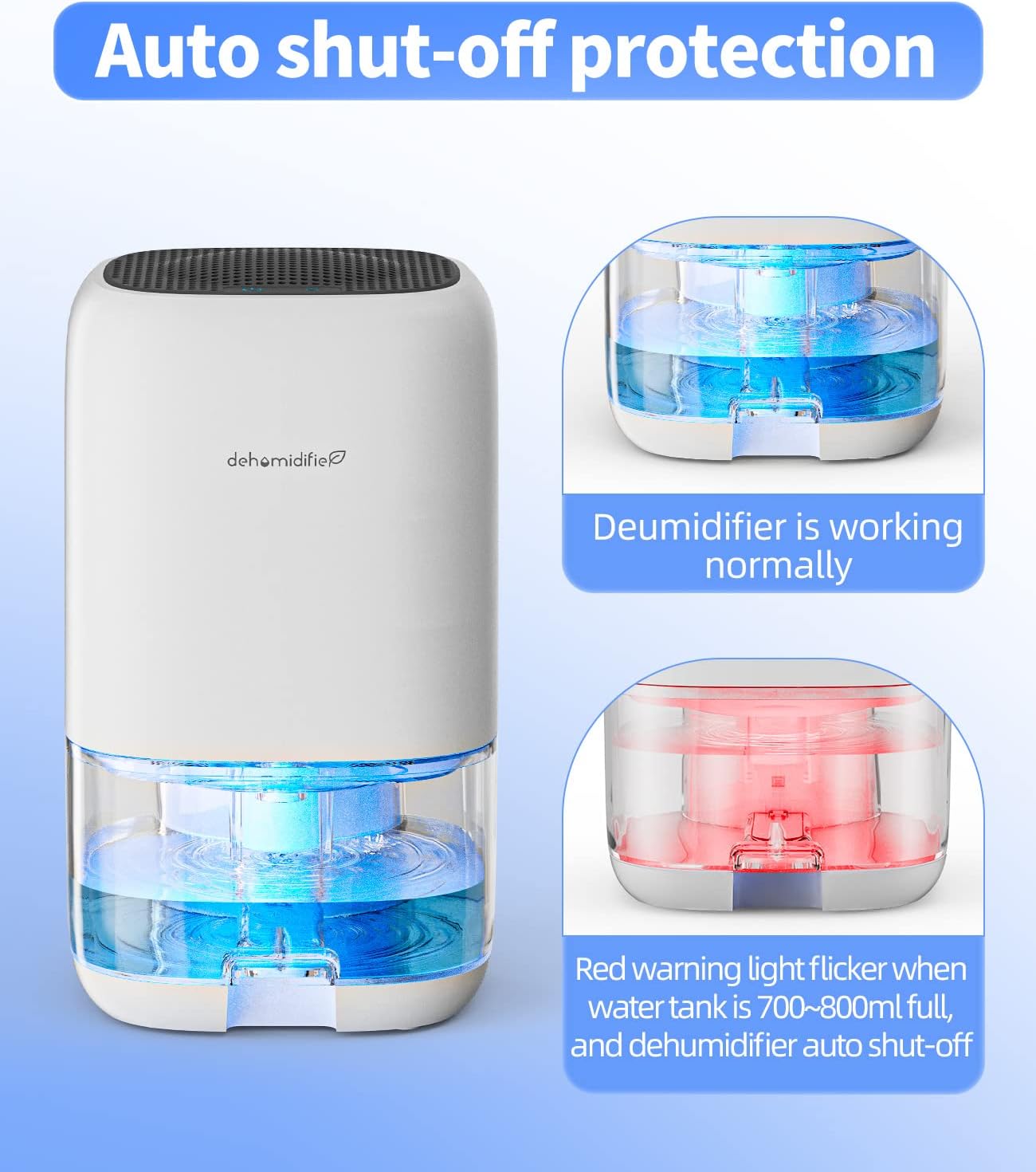 TABYIK 35 Oz Compact Dehumidifier Quiet Auto Shut Off