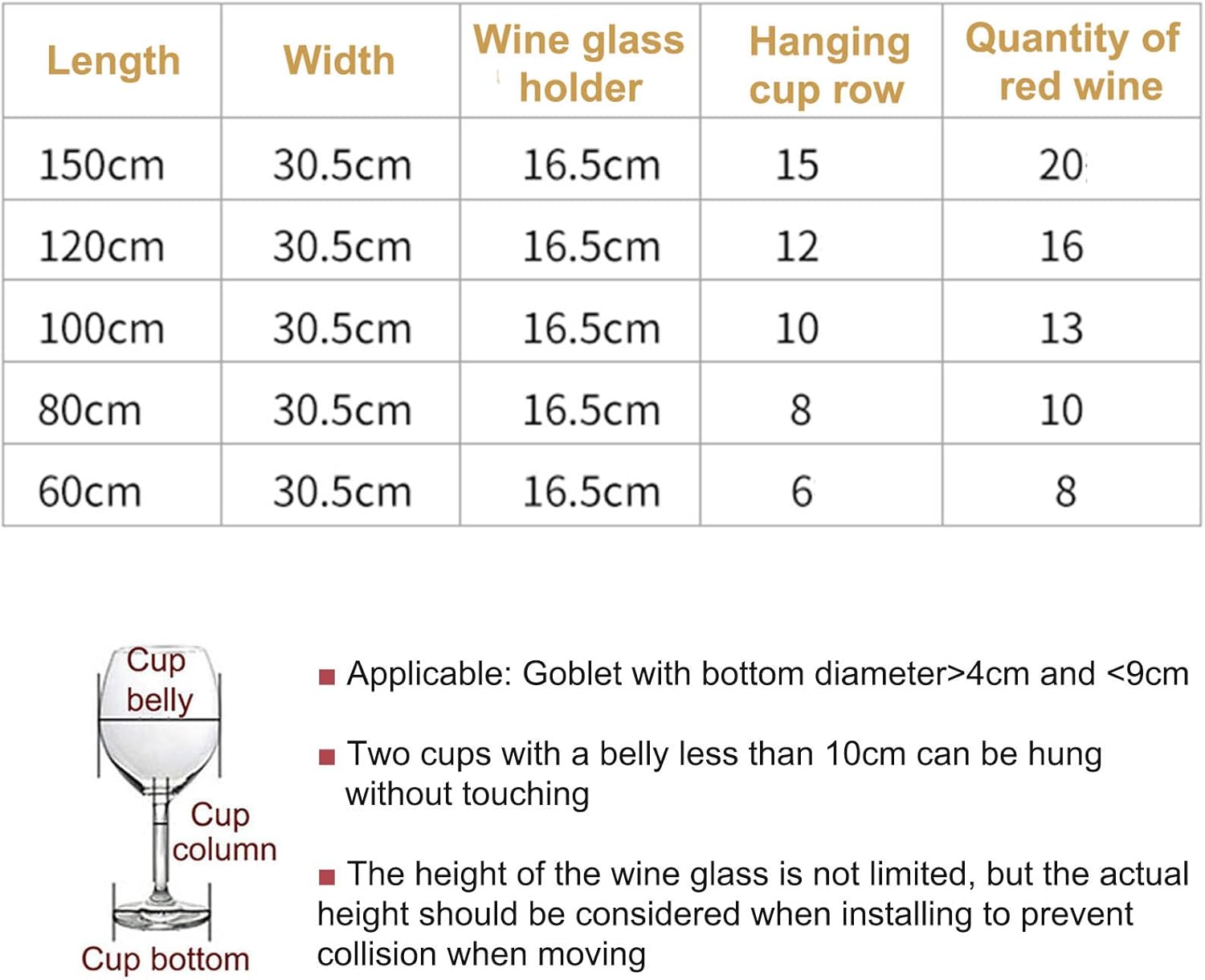ShyhHts Wall Mounted Wine Rack - 120cm Durable Adjustable Holder