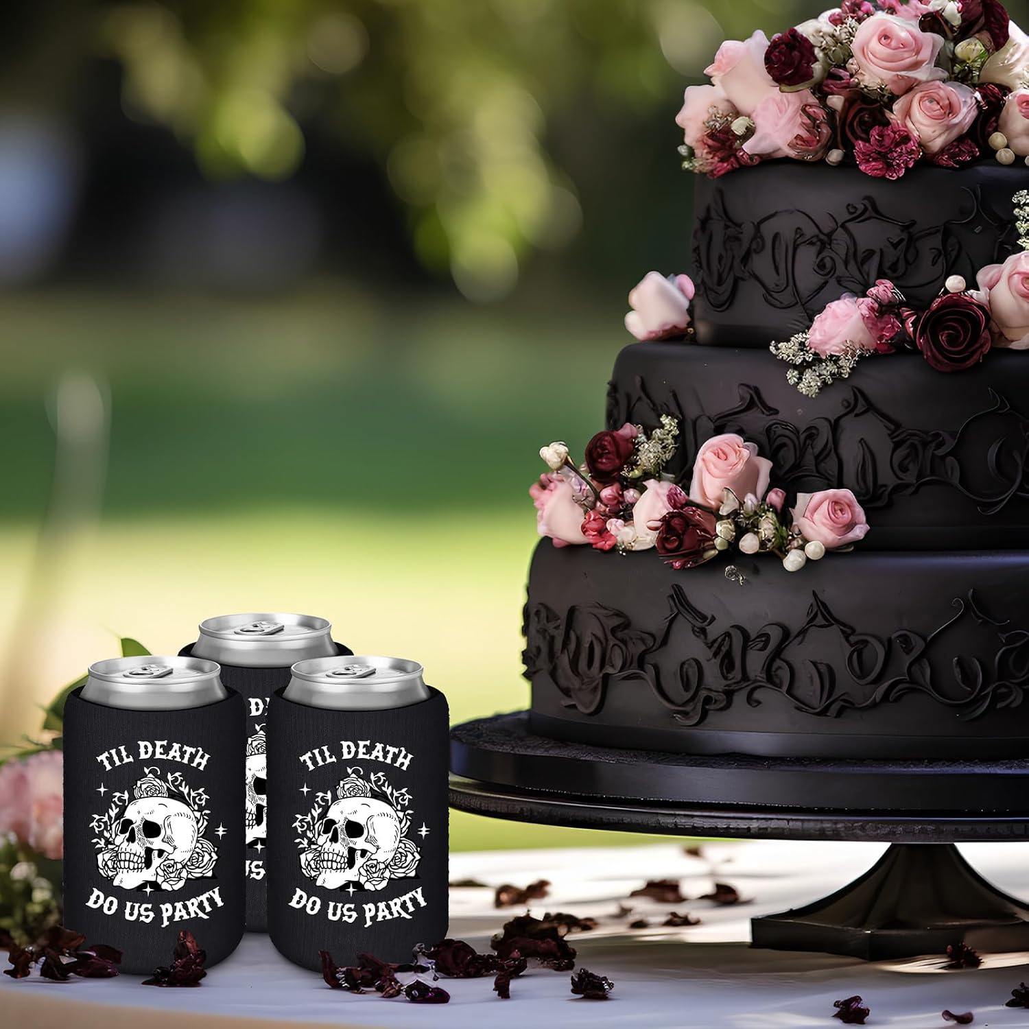50 Pcs Gothic Halloween Beverage Sleeves for Bachelorette Parties