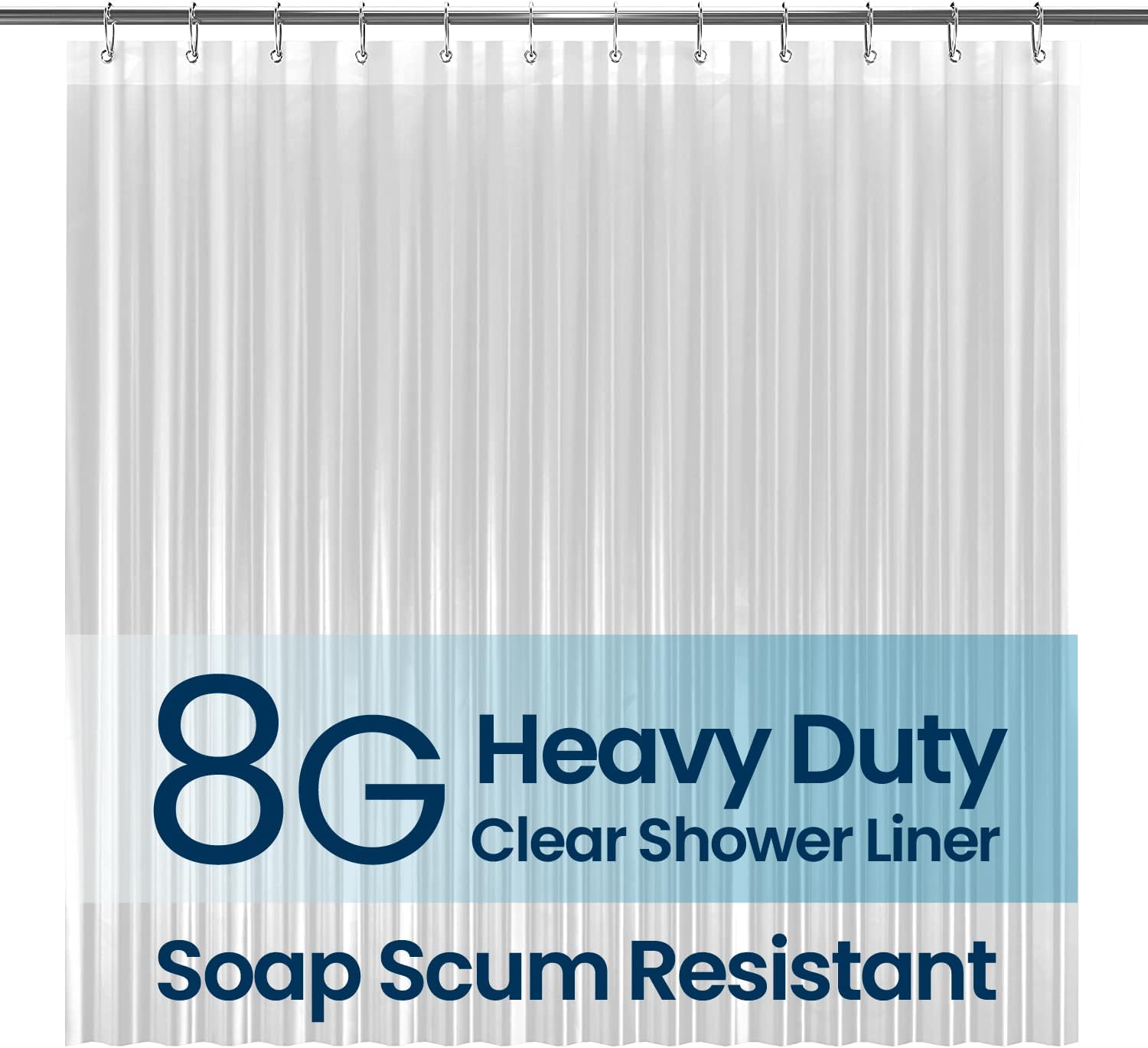 LiBa Waterproof Shower Curtain Clear 72x72 PEVA Non-Toxic