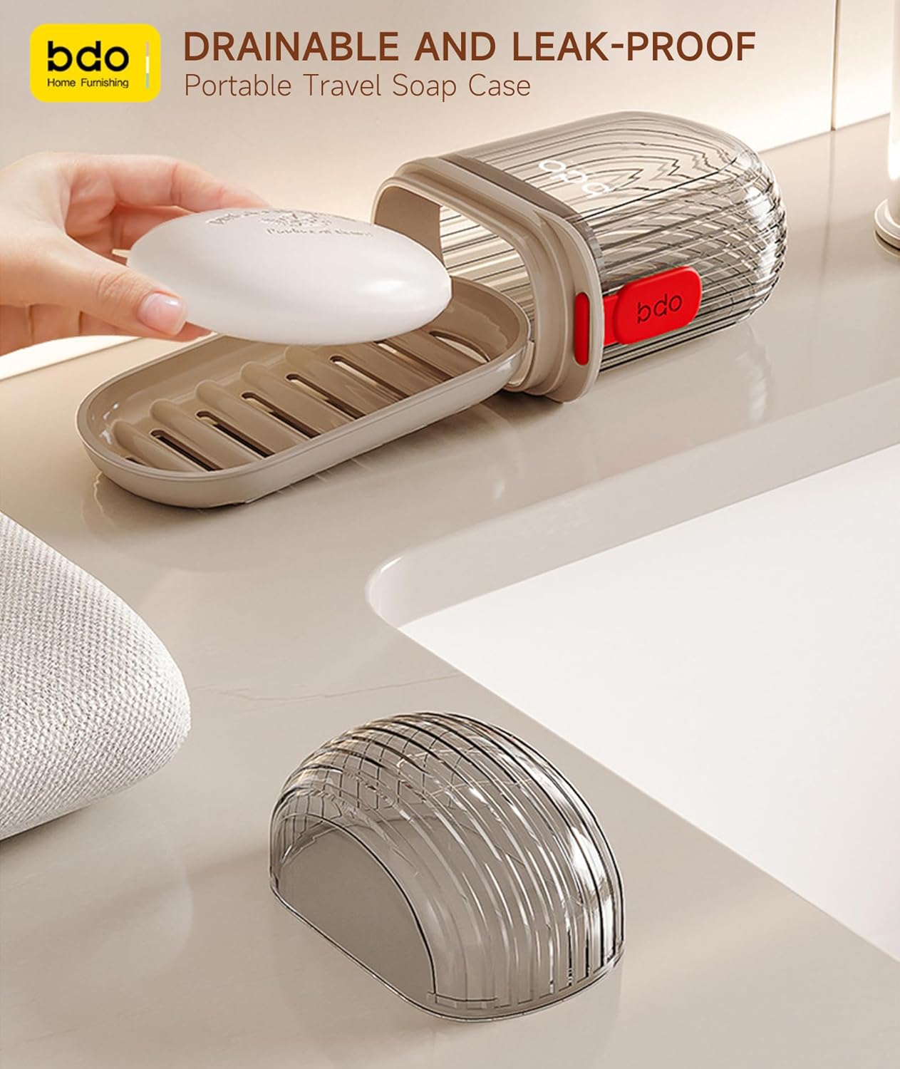 Travel Soap Case with Leakproof Lid and Drainage