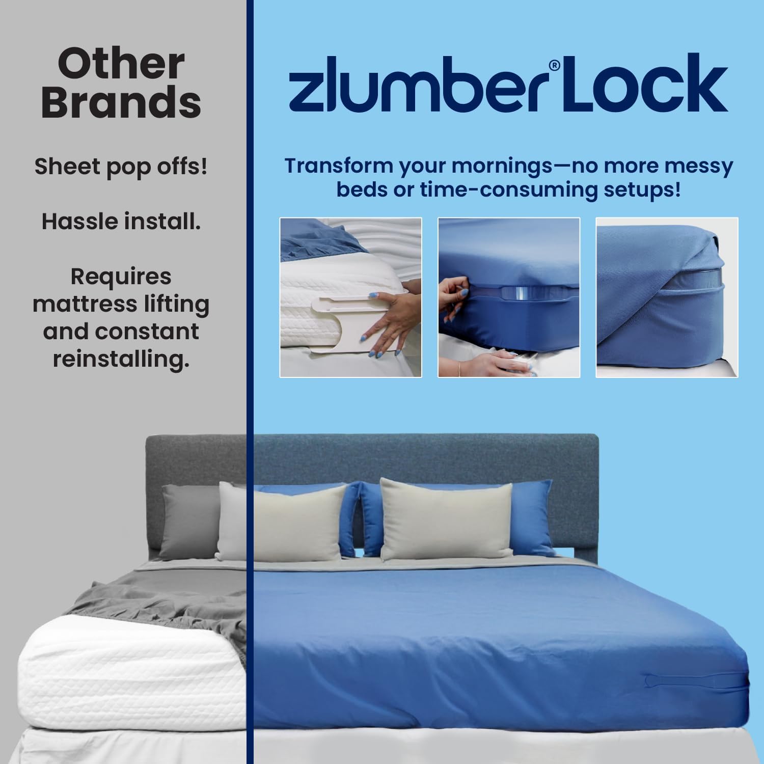 Zlumber Lock Sheet Holders - Secure Bed Sheets in Place