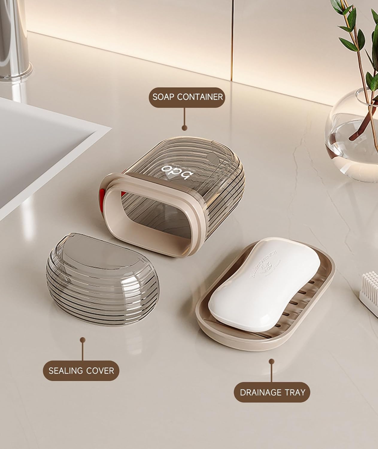 Travel Soap Case with Leakproof Lid and Drainage