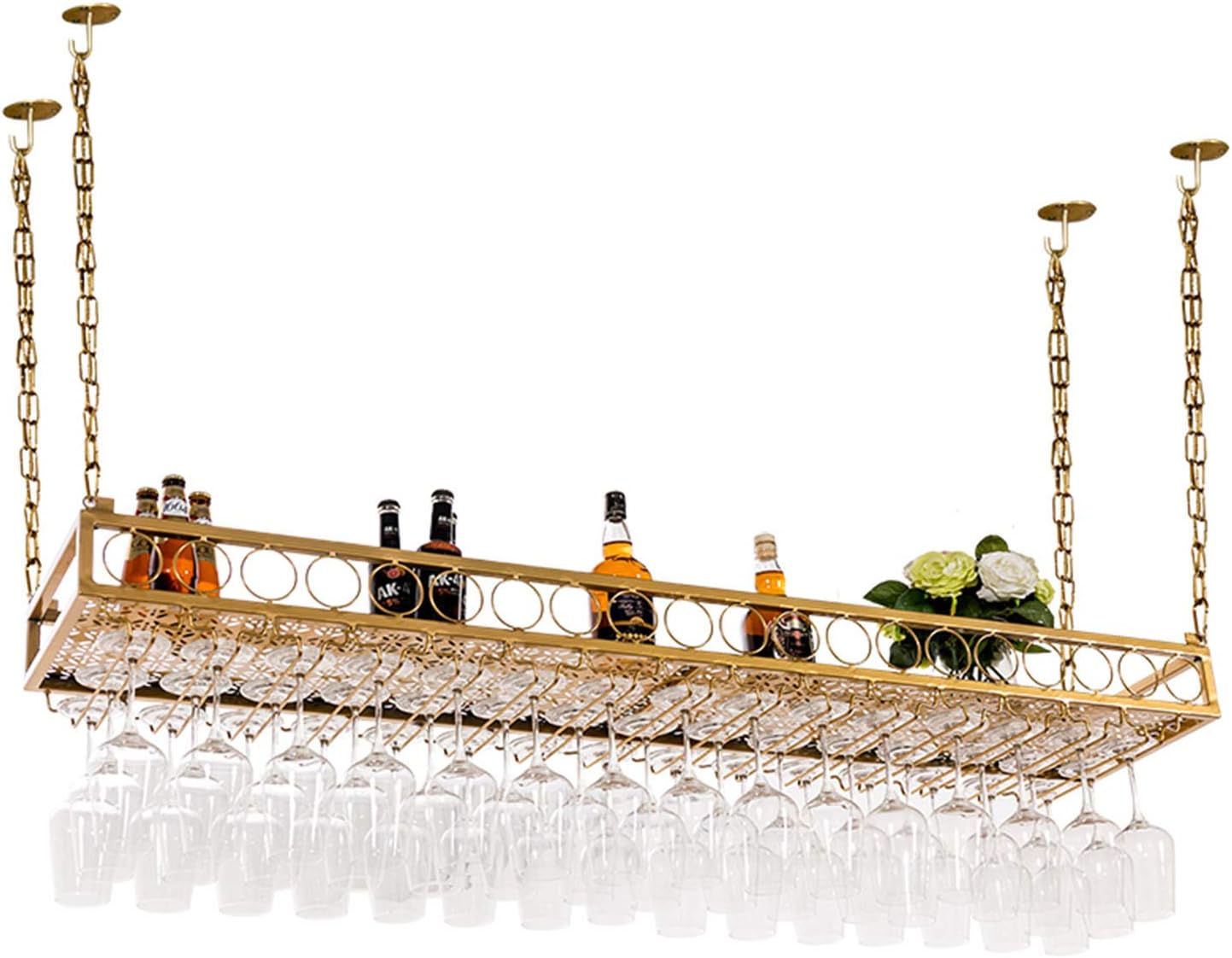 ShyhHts Wall Mounted Wine Rack - 120cm Durable Adjustable Holder