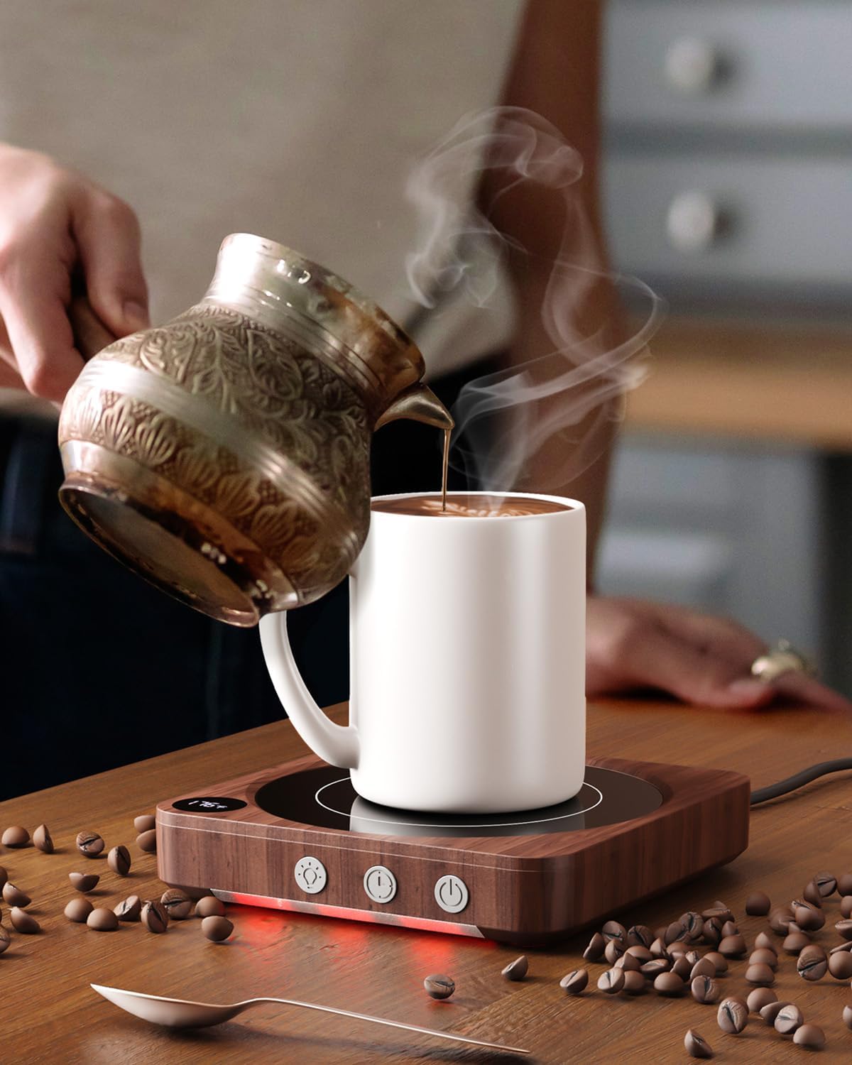 House Gem Coffee Mug Warmer with Temperature Display