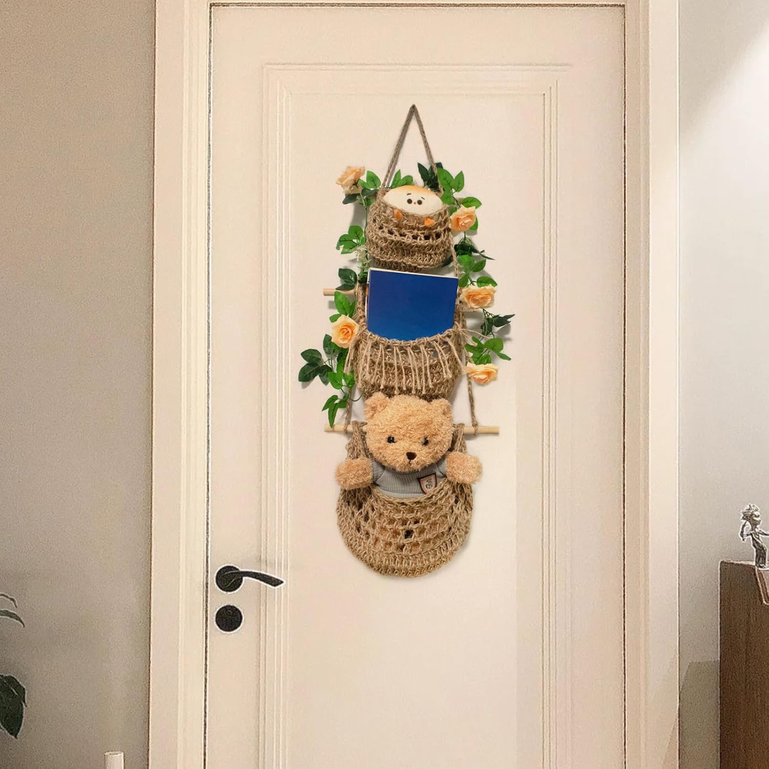 3 Tier Jute Hanging Fruit Basket for Kitchen