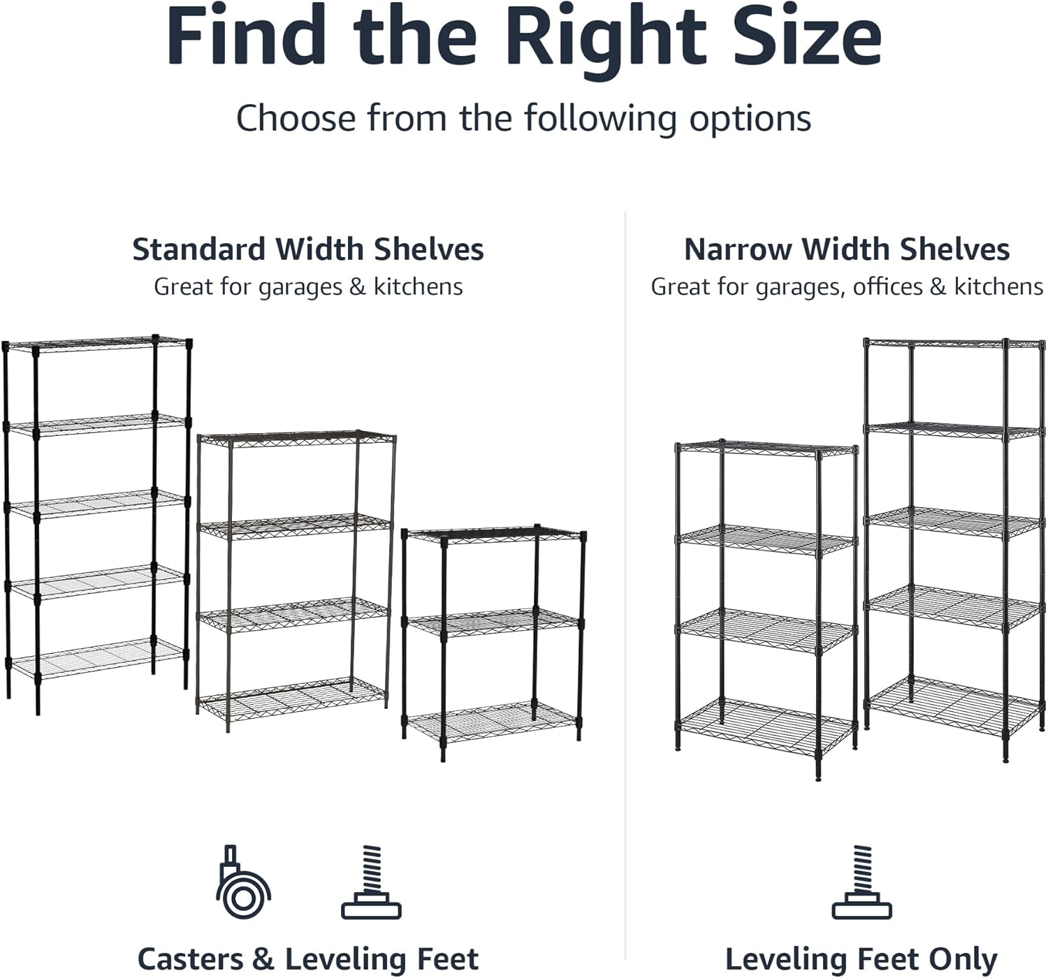 Amazon Basics 4 Shelf Steel Wire Storage Rack Black 48 Inches