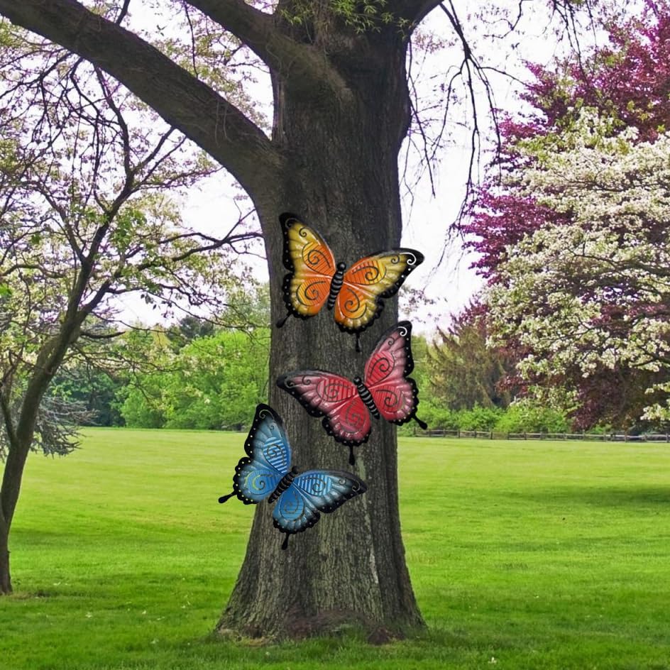 ABELOTS Metal Butterfly Wall Decor 3 Pack