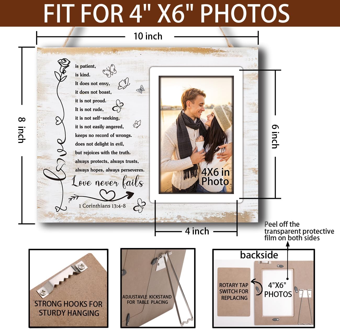 Romantic Couple Picture Frame Wall Tabletop Decor