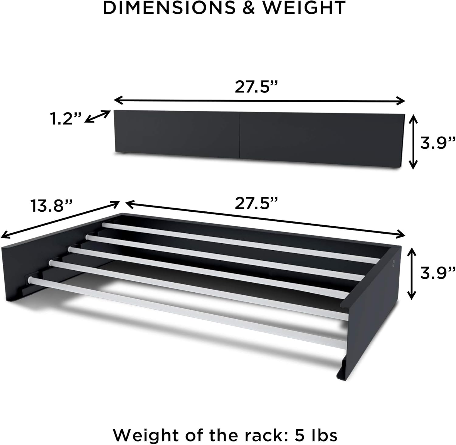Step Up Laundry Drying Rack 28 Inch Wall Mounted