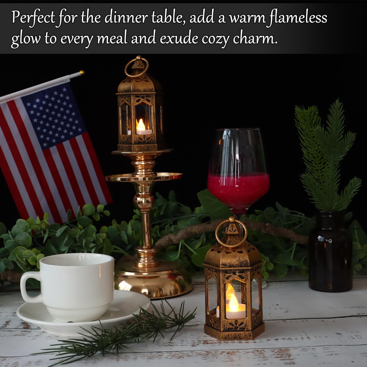 LLQ 8Pcs Mini LED Lanterns with Tealight