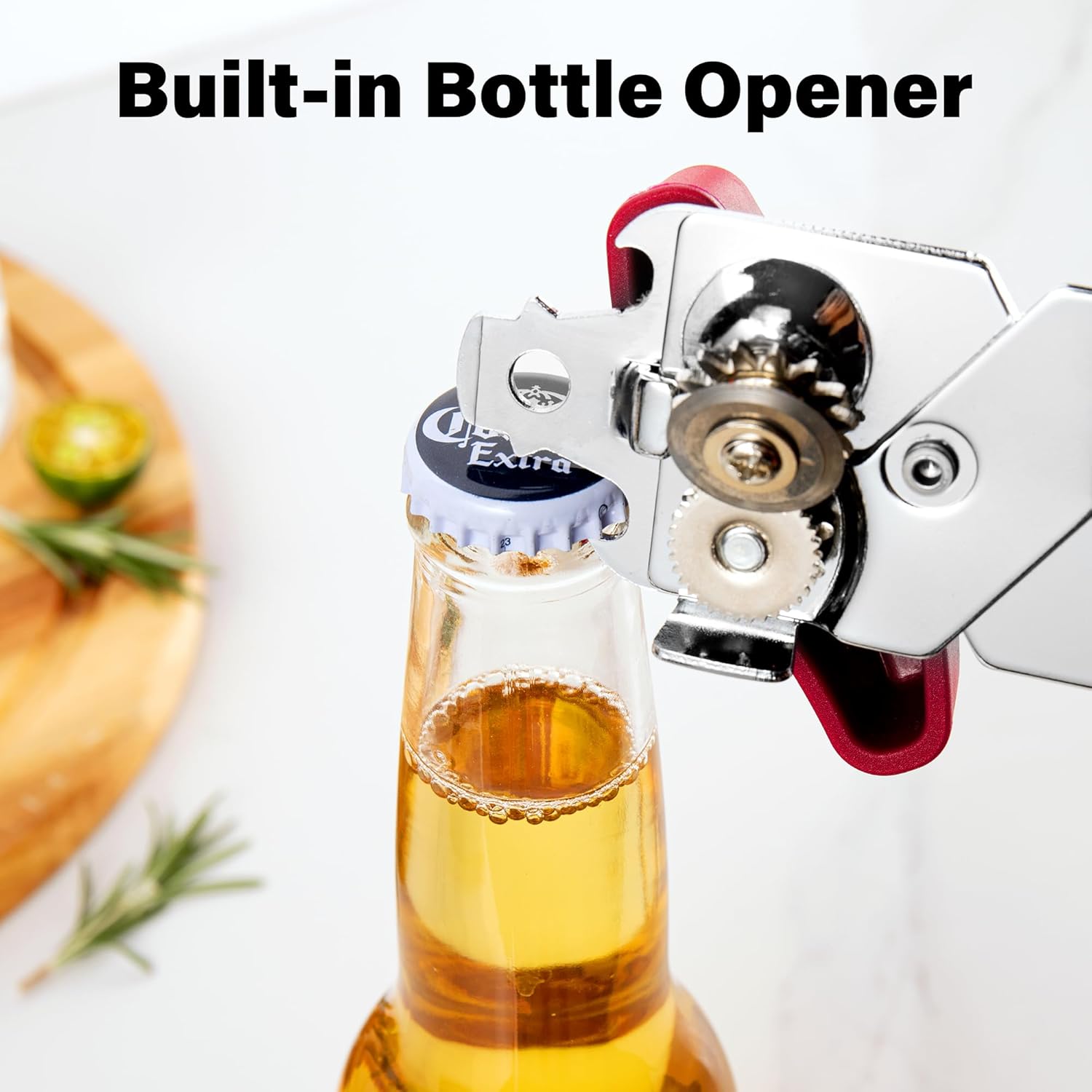 TJ POP Manual Can Opener Red Heavy Duty
