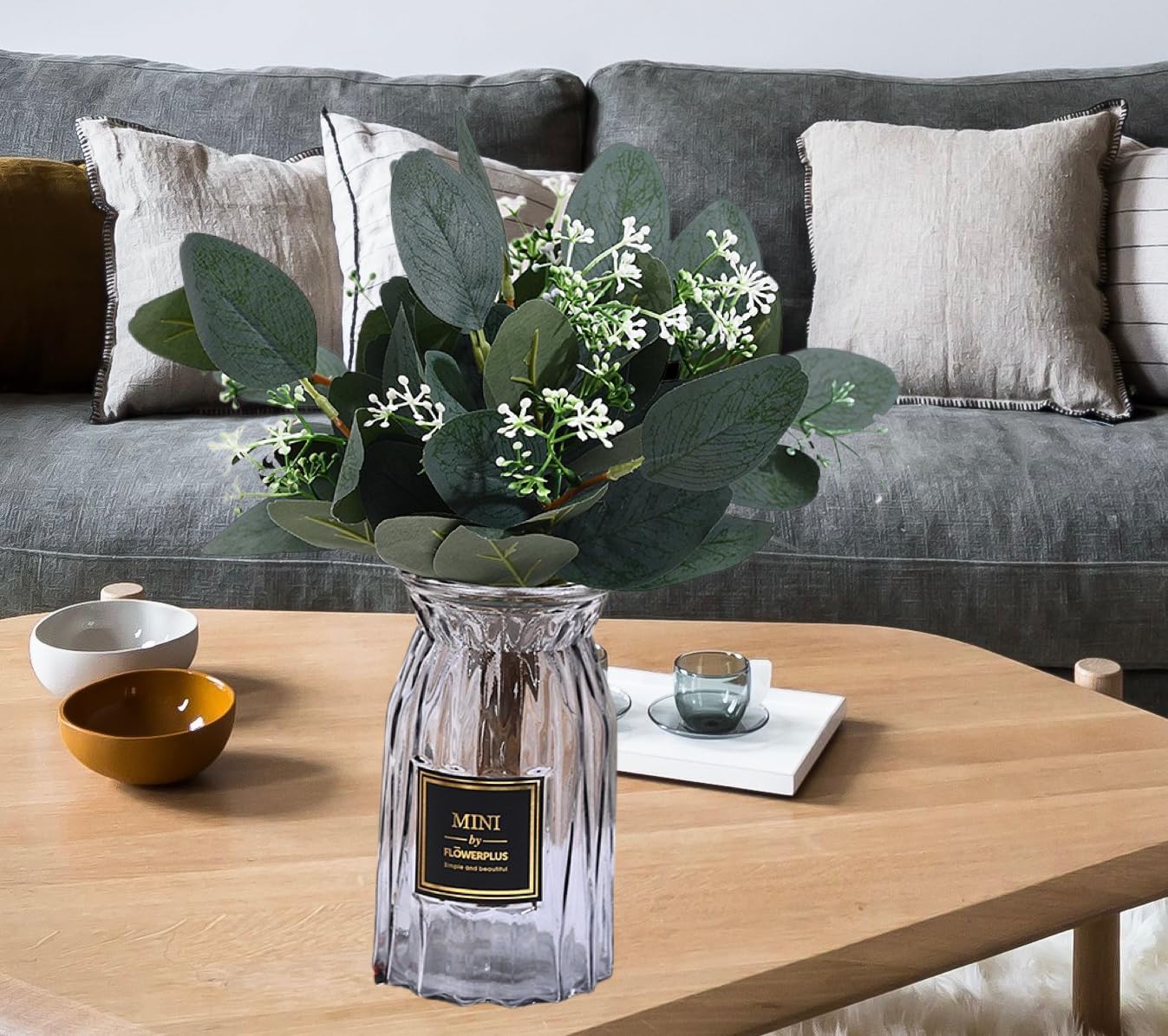50pcs Eucalyptus Leaf Plants for Wedding Home Office Decorations