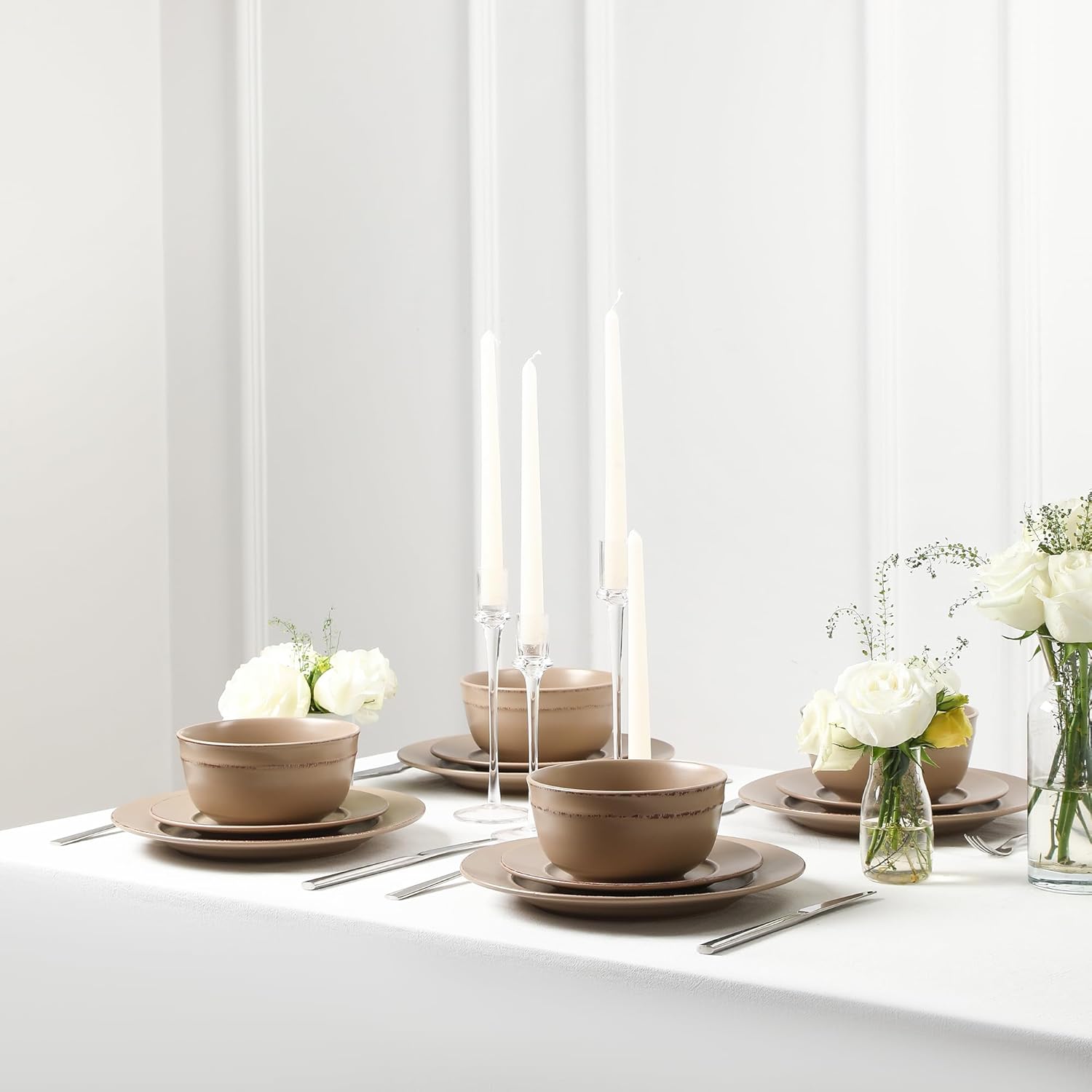 Earth Clay Hazel 12-Piece Stoneware Dinnerware Set