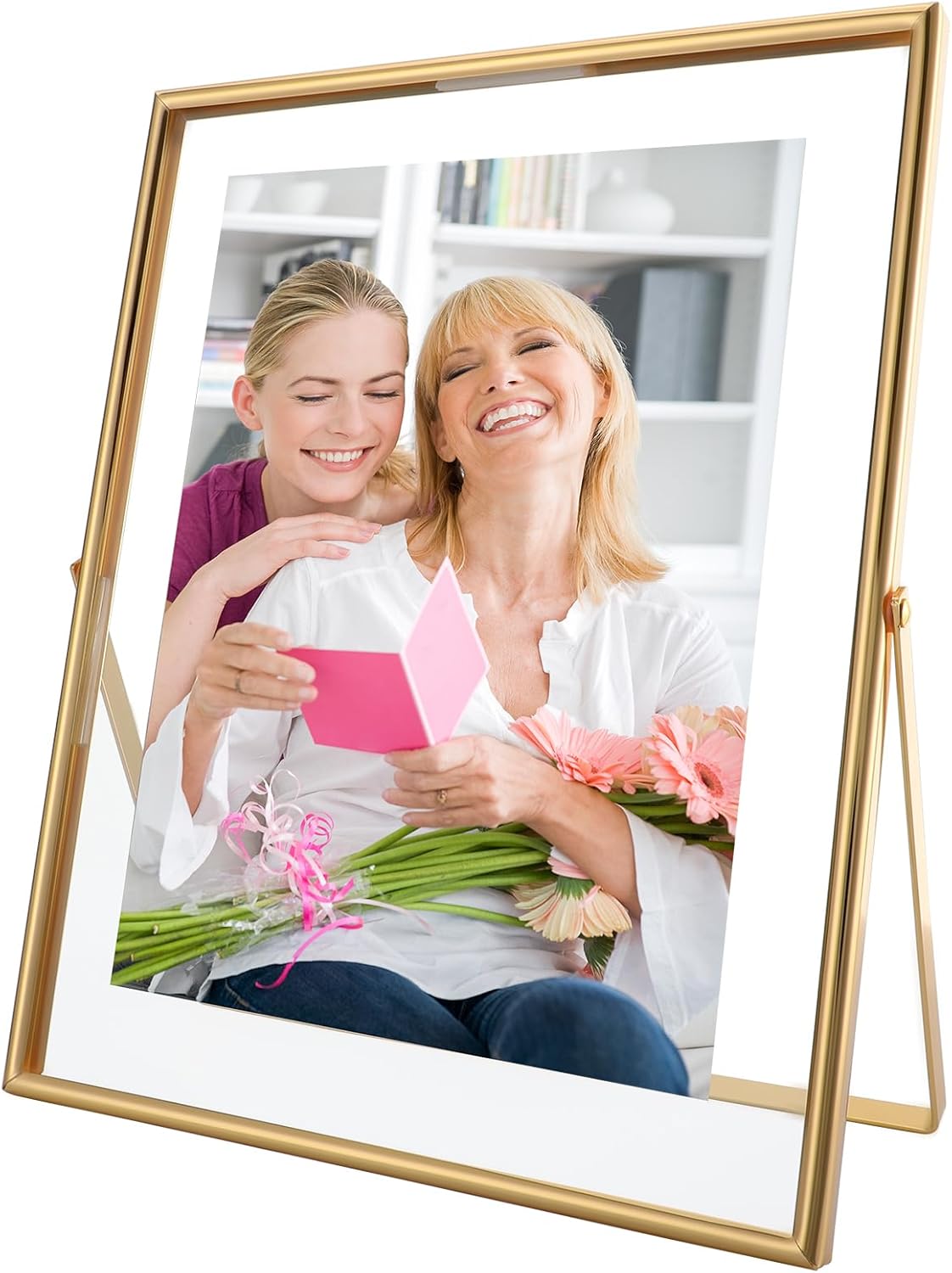 Gold Floating Frame 8x10 In Vertical Modern Design