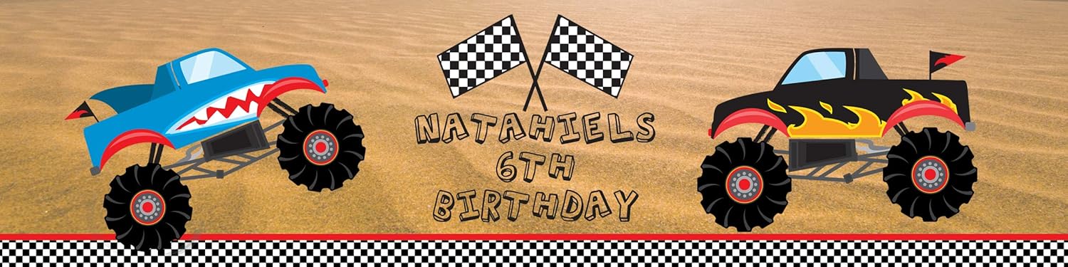 100 Monster Truck Water Bottle Labels for Birthday Parties and Kids Events