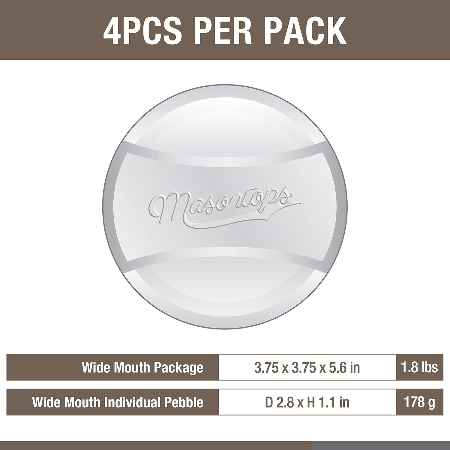 Masontops Pickle Pebble Glass Weights for Fermentation