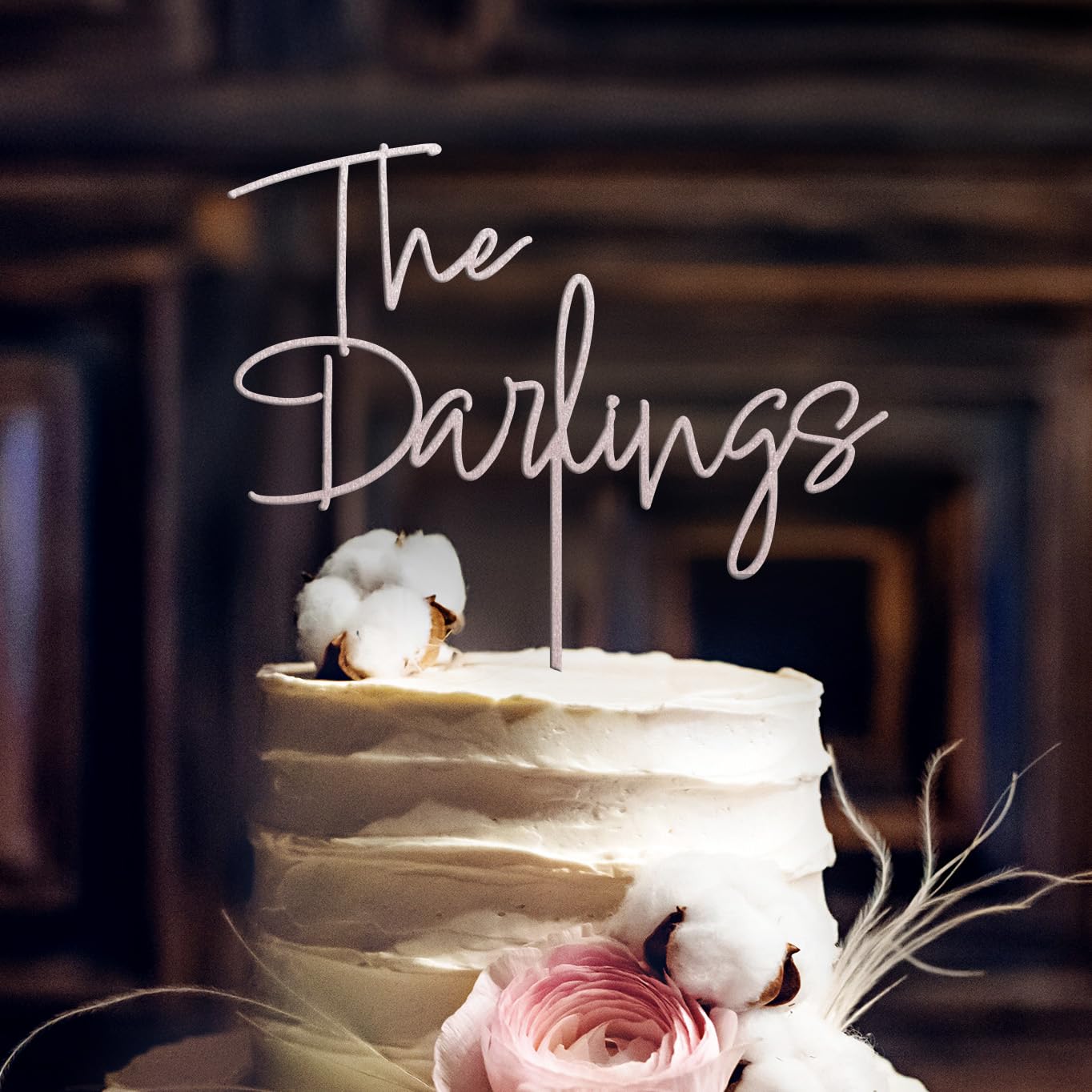 Custom Rustic Wedding Cake Topper Made from Real Wood