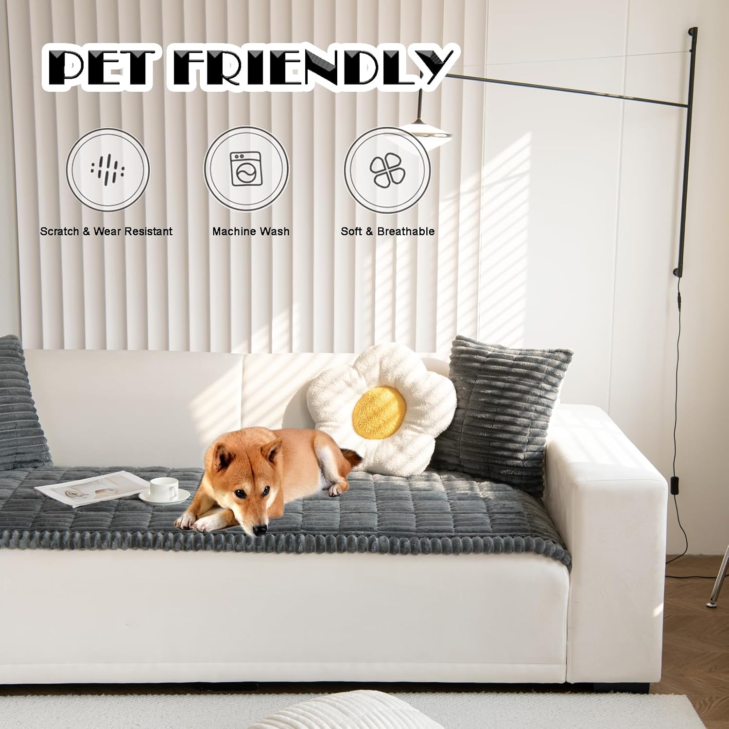 ZQFFB Pet Couch Cover for Dogs Non-Slip Washable