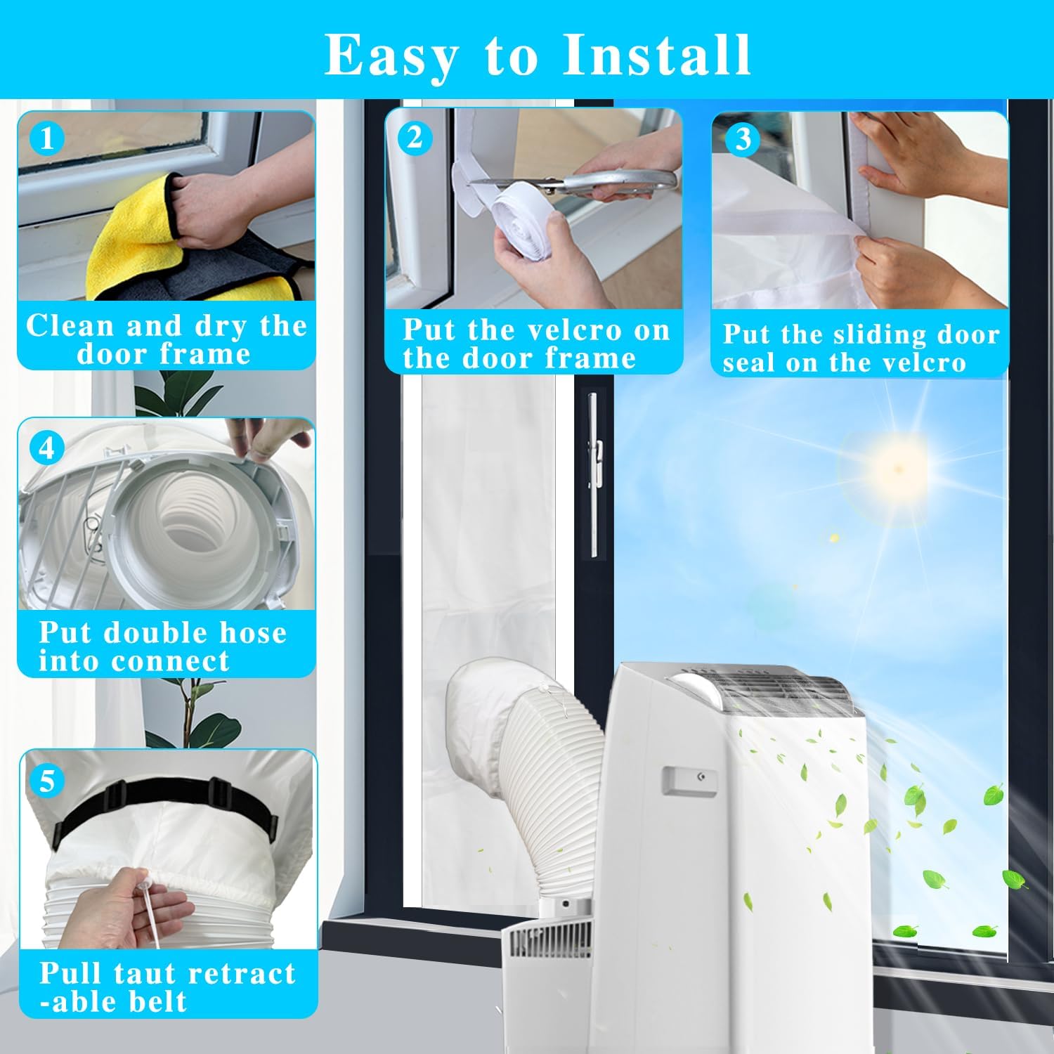 Gulrear Inverter Portable AC Sliding Door Seal Kit