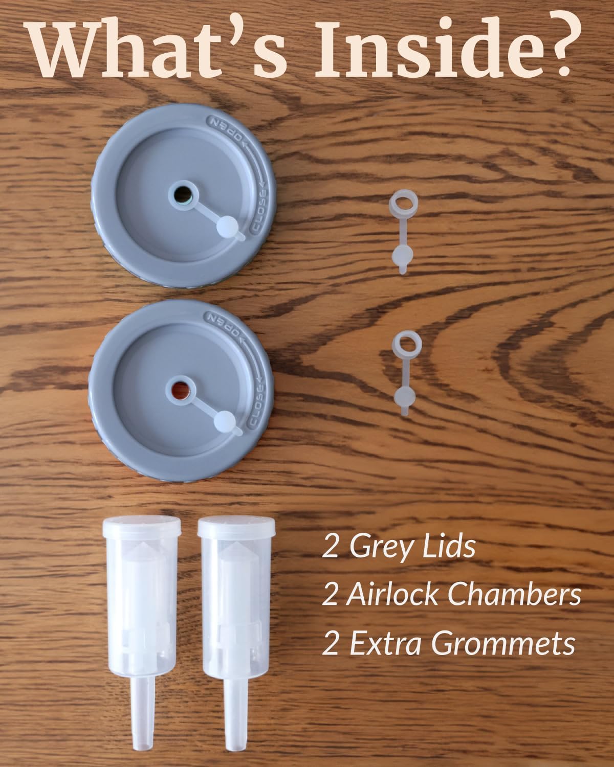 Elementi Mason Jar Fermentation Lids Set of 2