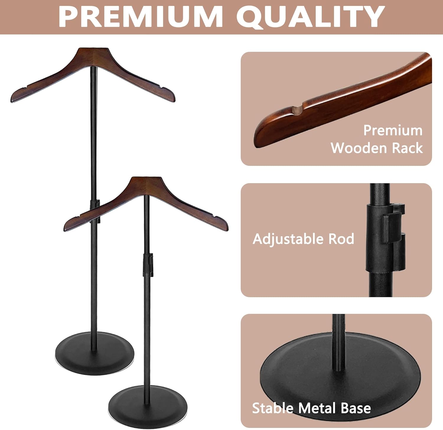 2 Pack Adjustable Shirt Display Stand Black